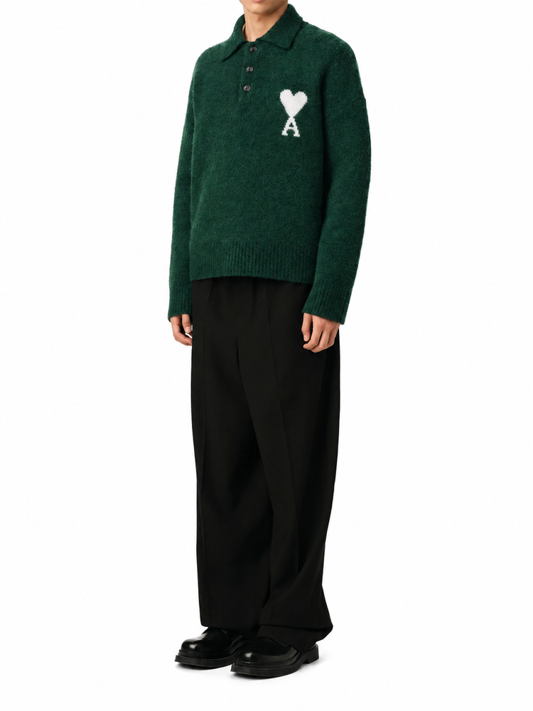 POLO SWEATER WITH AMI DE COEUR