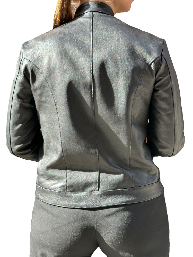 leather bomber bordeaux