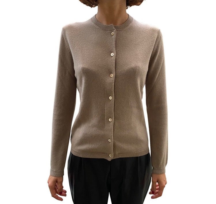 LA ROSE cardigan cashmere tortora