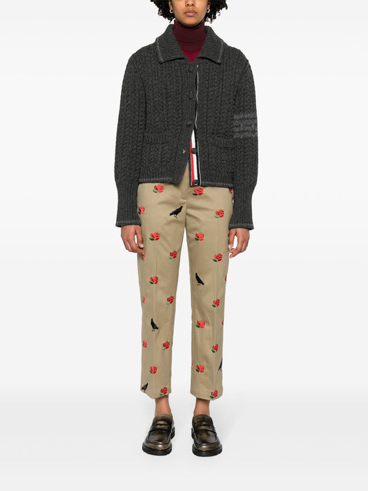 Raven and roses cotton trousers