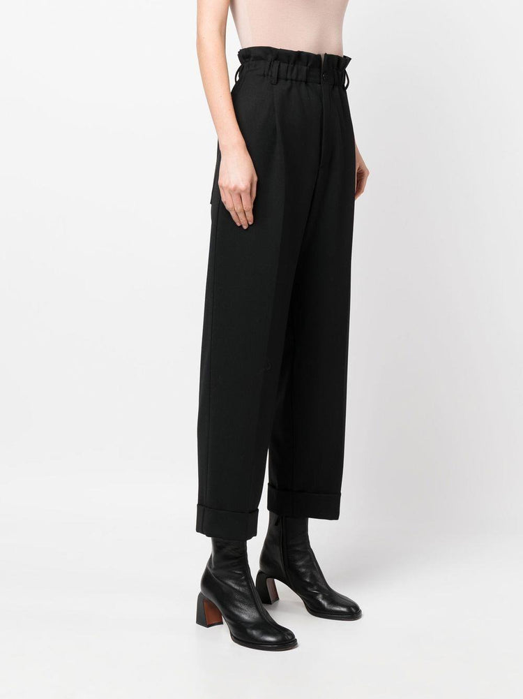 PAROSH paperbag-waist straight leg trousers