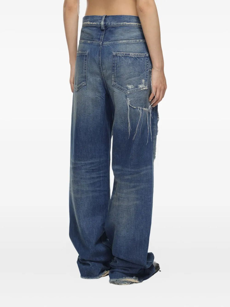 CLAIRE 5-POCKETS COMFORT TROUSERS DISTRESSED BLUE