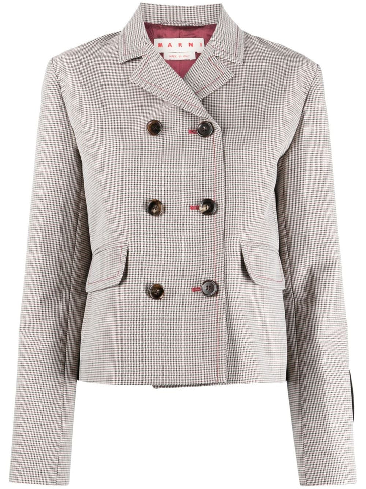 MARNI houndstooth-pattern double-breasted blazer