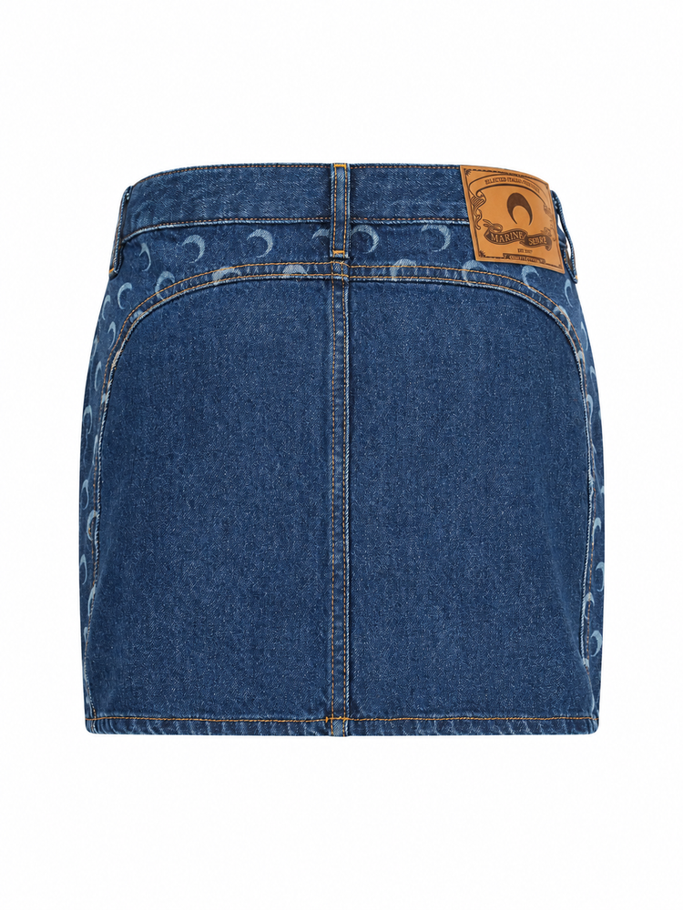 MIDNIGHT BLUE ZIPPED MINI SKIRT
