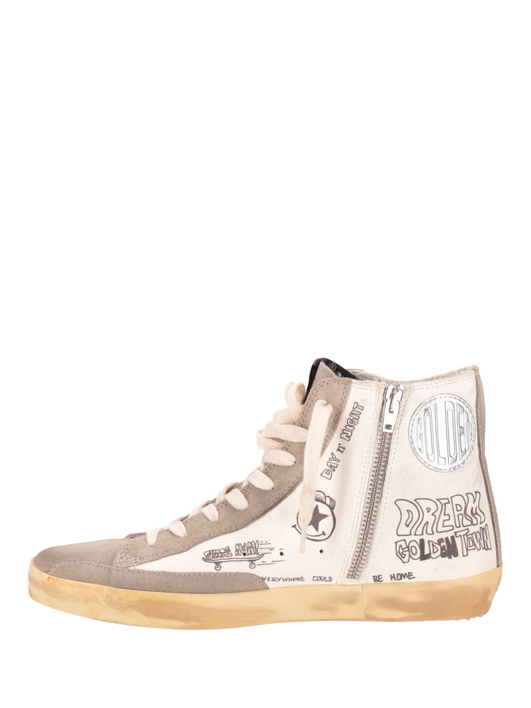 FRANCY NAPPA UPPER SUEDE TOE STAR AND LIST WITH JOURNEY PRINT