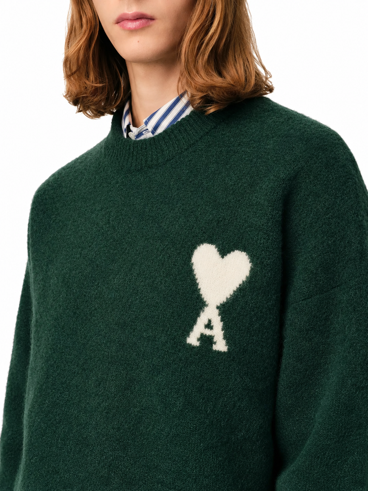 CREWNECK SWEATER WITH AMI DE COEUR