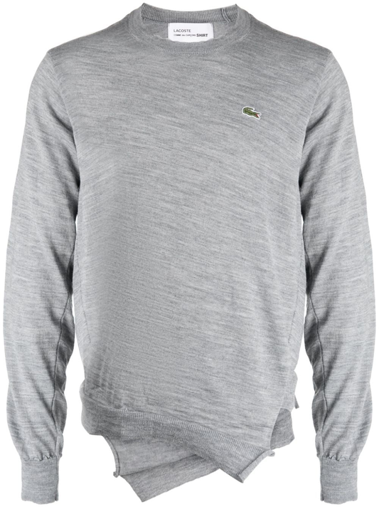 x Lacoste asymmetric wool jumper