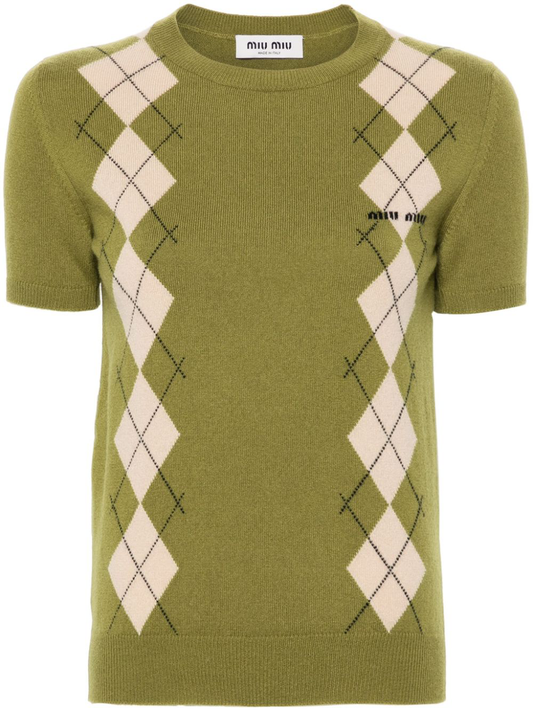 argyle-intarsia top