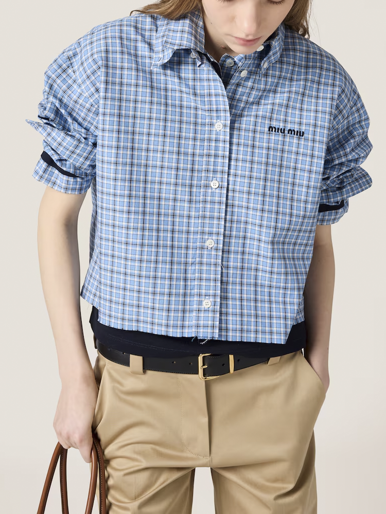 checked poplin shirt