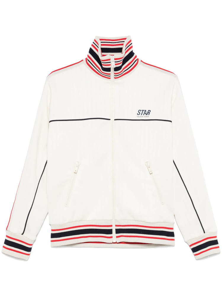 striped-trim jacket