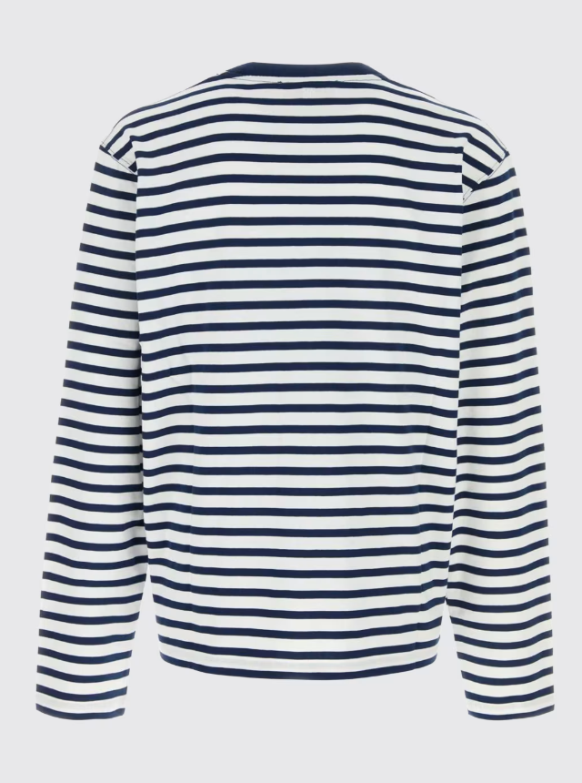 TEESHIRT BOXY FIT MARINIERE MANCHES LONGUES AVEC PATCH AMI DE COEUR