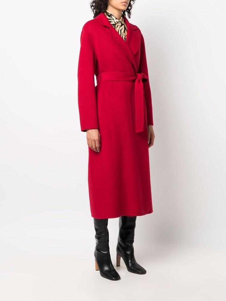 Leak belted mid-length coat