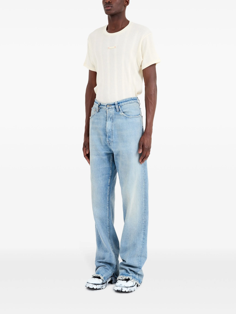 five-pocket straight-leg jeans