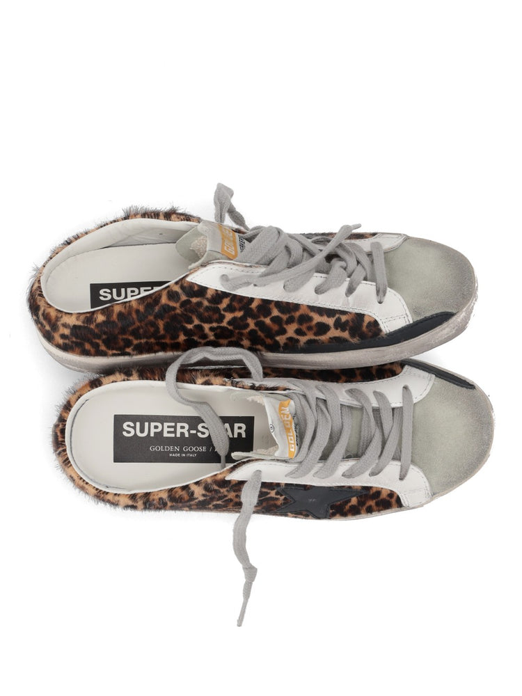SUPER-STAR SABOT LEOPARD HORSY UPPER SUEDE TOE LEATHER STAR