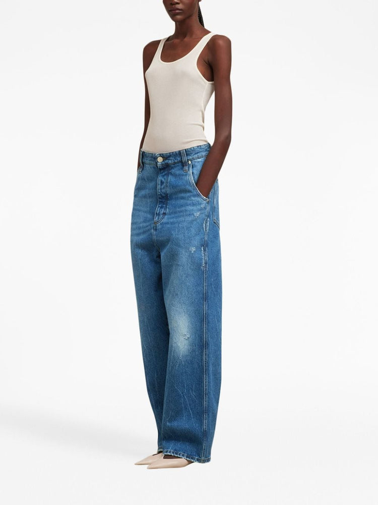 low-rise straight-leg jeans