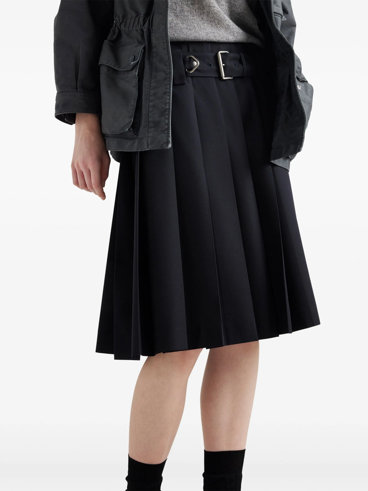 belted pleated skirt