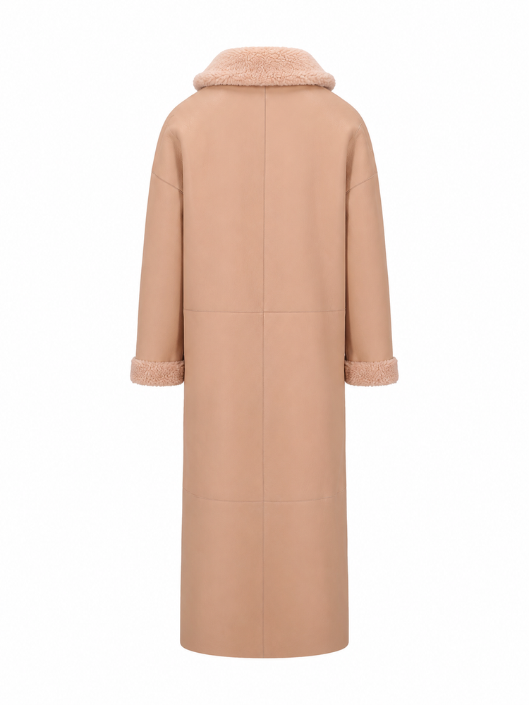 cappotto montone lungo reversibile
