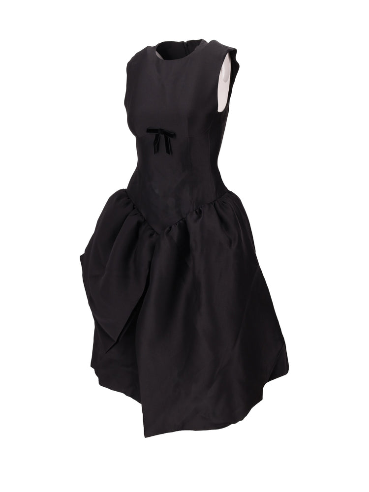 Smocked Panel Evening Dress