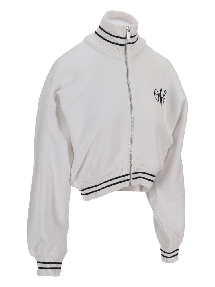 EMB SCRIPT LOGO REGULAR ZIPUP WHITE-BLUE