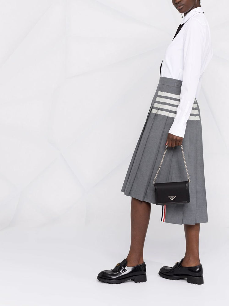 stripe-print pleated skirt