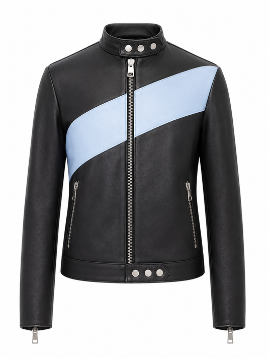 leather bomber black
