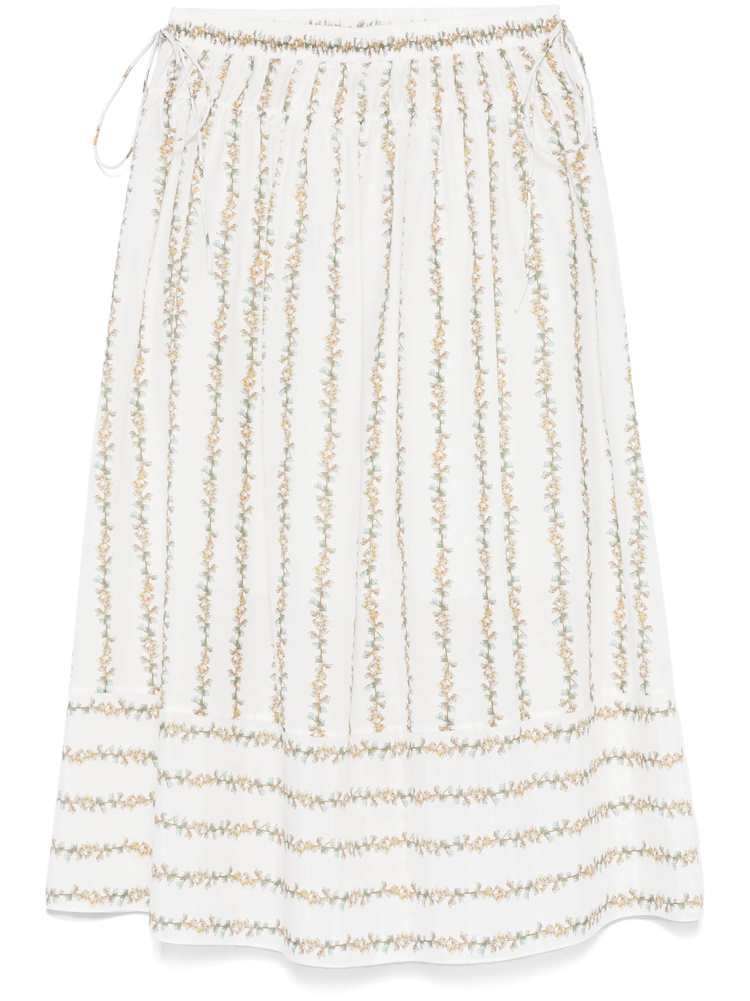 floral-print midi skirt