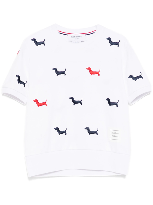 embroidered-hector dog logo T-shirt
