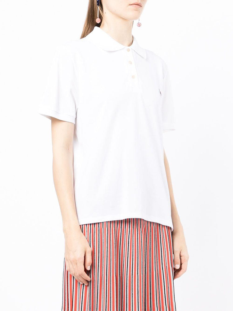 Zebra-patch polo top