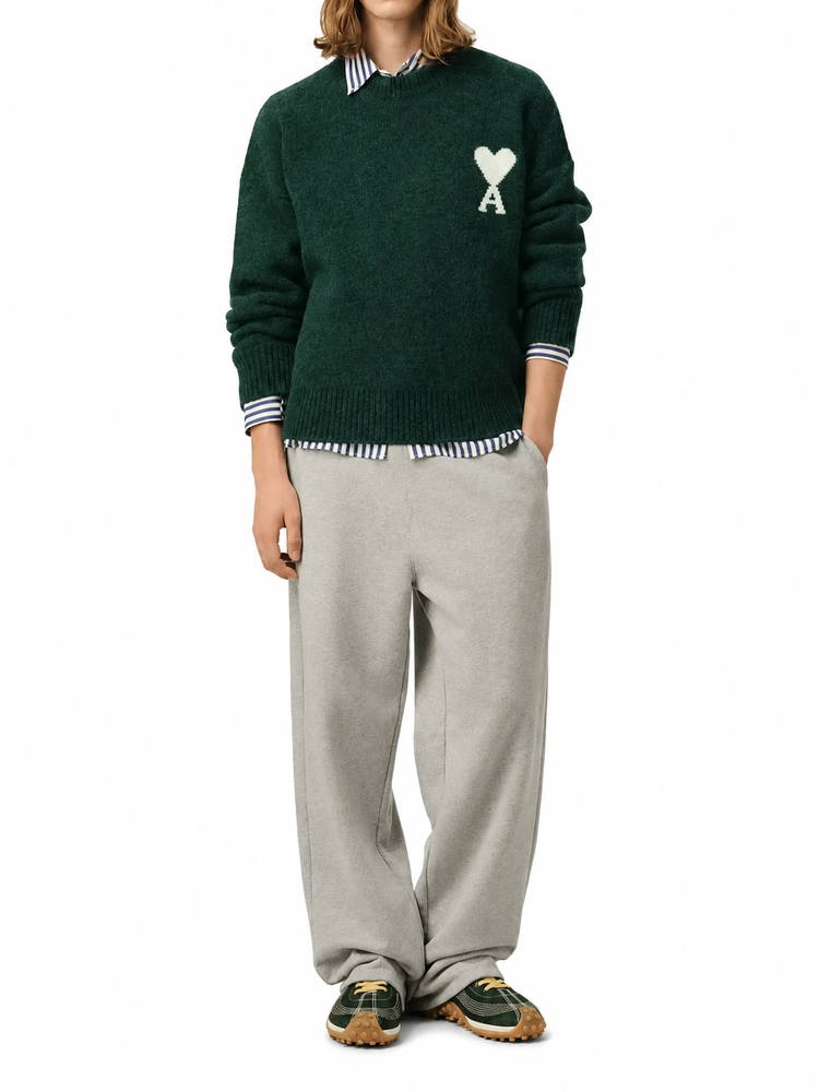 CREWNECK SWEATER WITH AMI DE COEUR