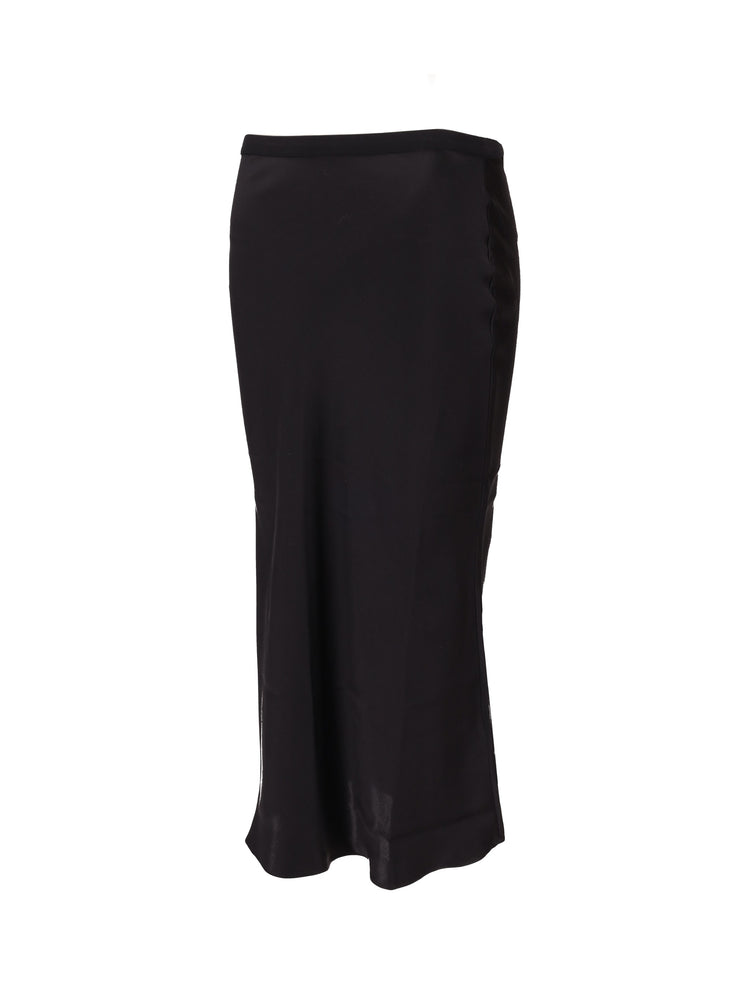 BAR SILK SKIRT - DEEP BROWN