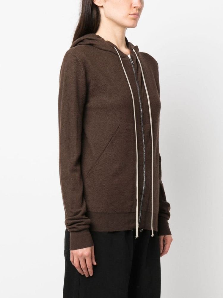 RICK OWENS zip-up cashmere hoodie