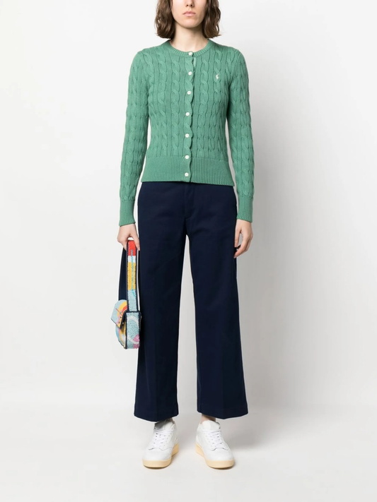 wide-leg cropped chinos