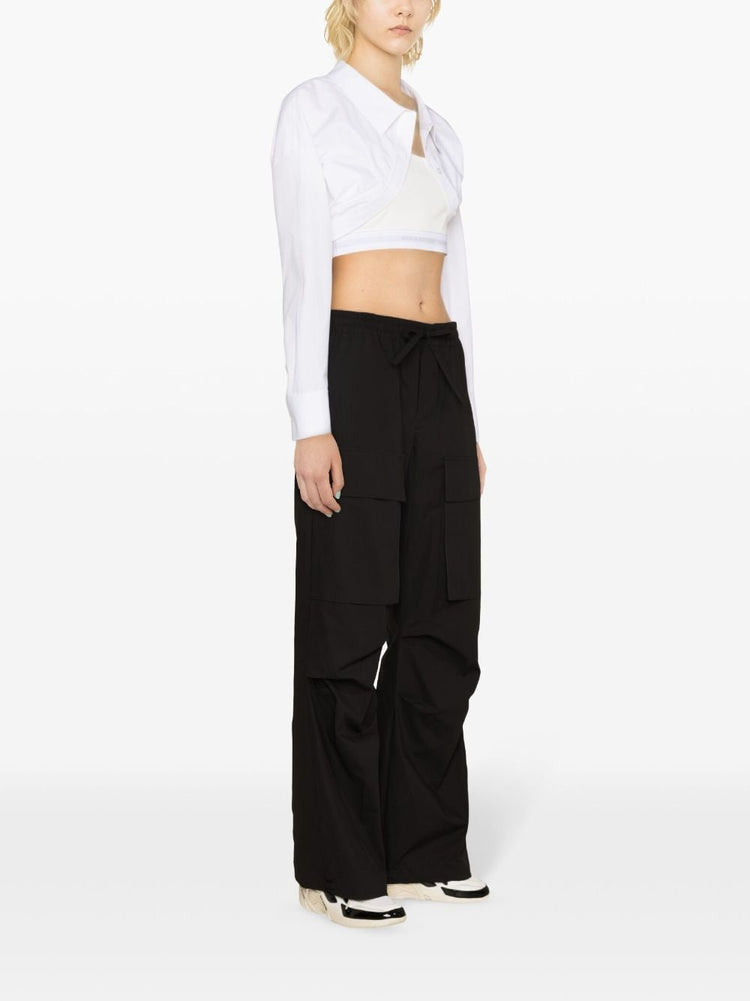 cargo-pockets cotton trousers