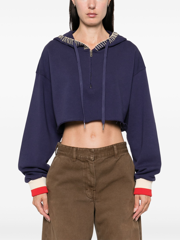 journey half-zip cropped hoodie