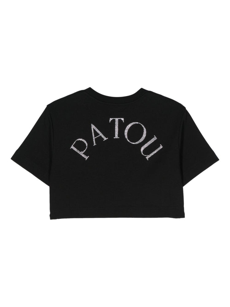 logo-embellished cotton cropped T-shirt