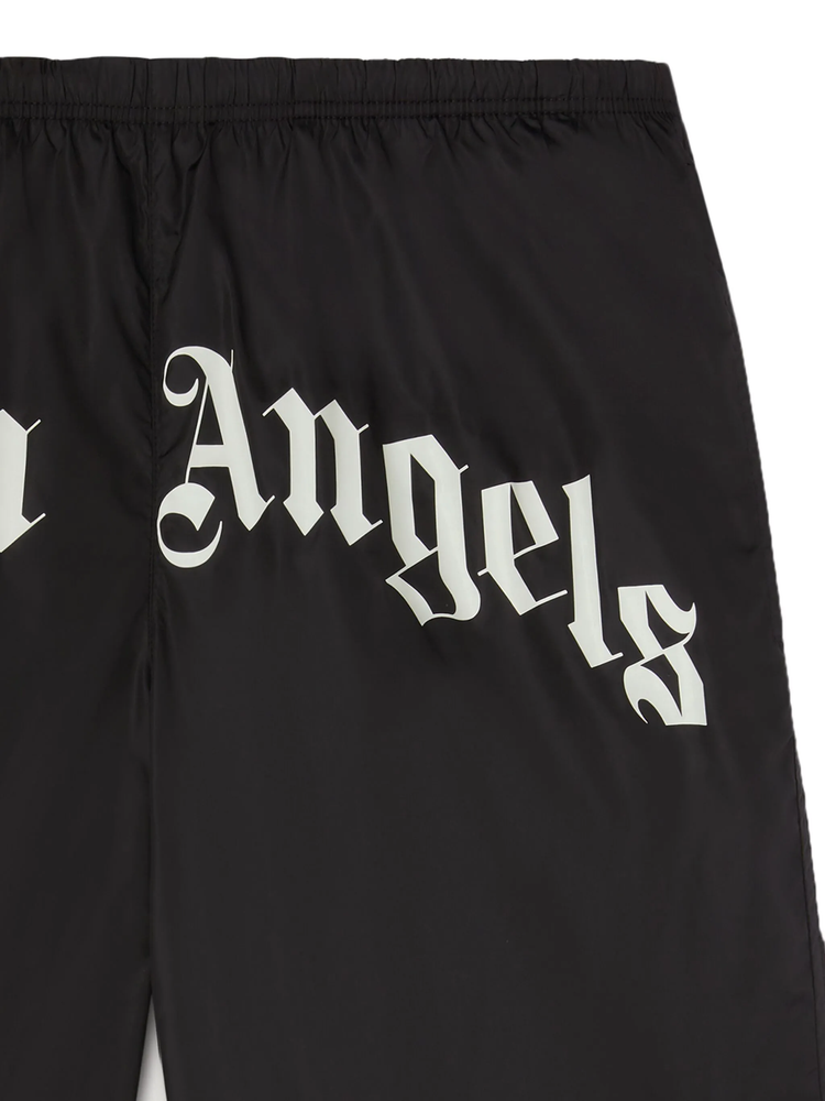 curved-logo swim shorts