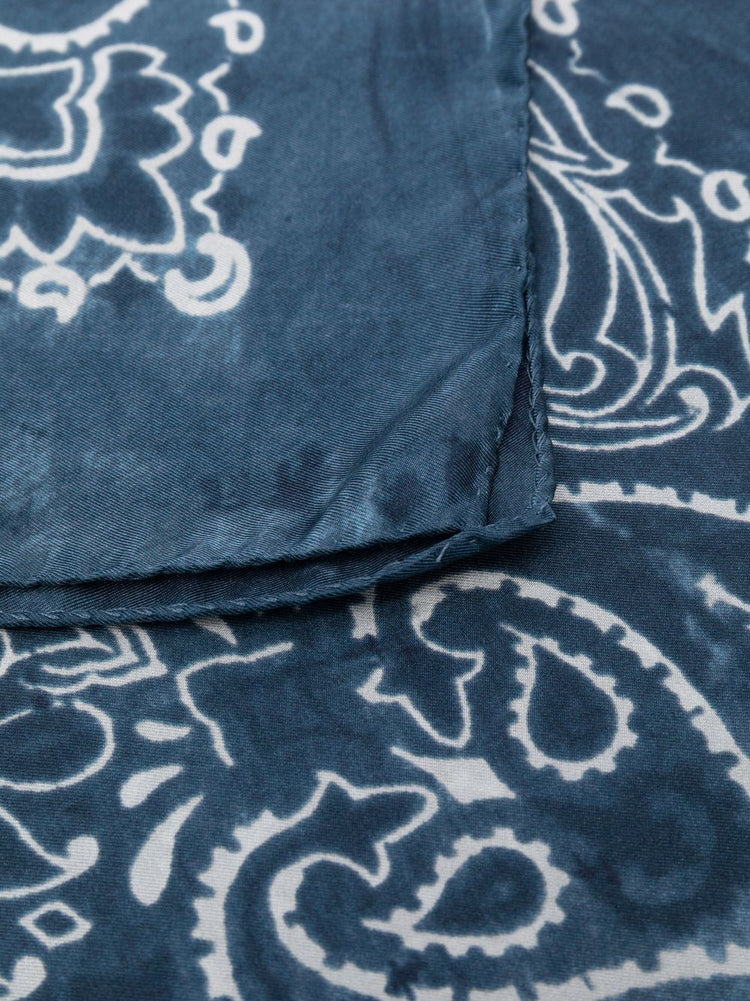 GOLDEN FOULARD PAISLEY PRINT SILK