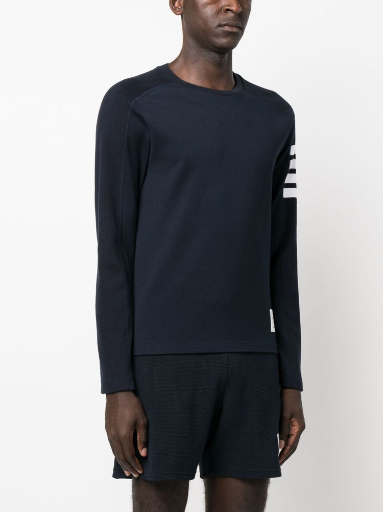 4-Bar stripe cotton sweatshirt