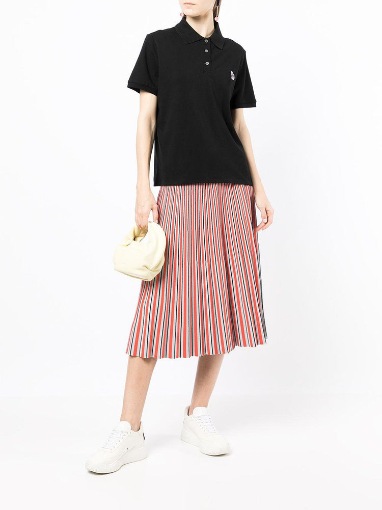 Zebra-patch polo top