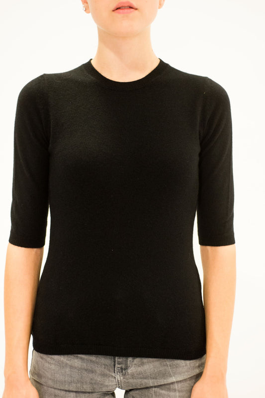 LA ROSE maglia 3/4 cashmere nero