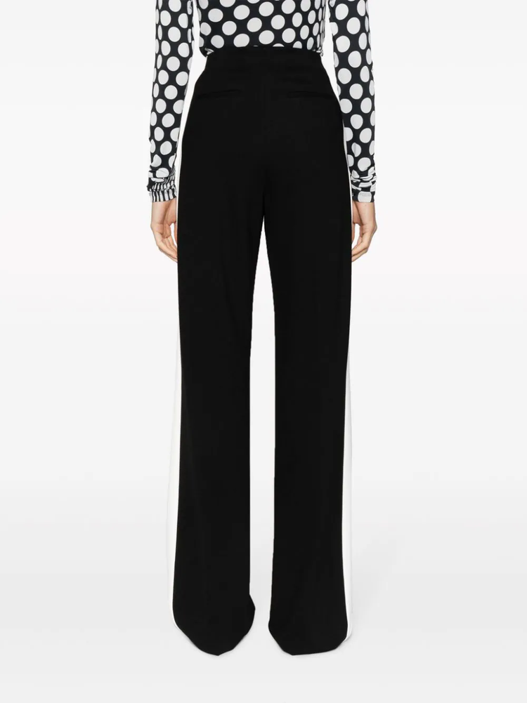 contrasting-trim wide-leg trousers