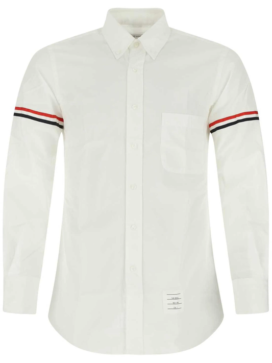 CLASSIC SHIRT W/ RWB GROSGRAIN ARMBANDS IN POPLIN