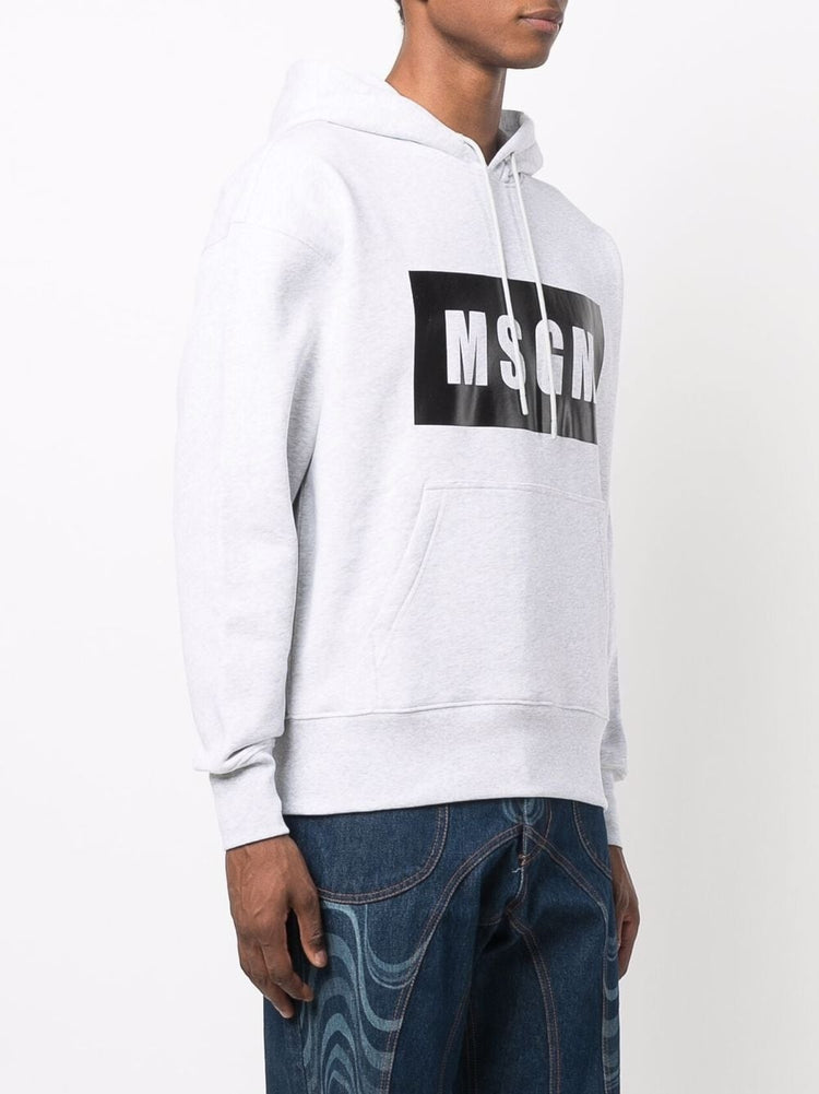 MSGM logo-print cotton hoodie