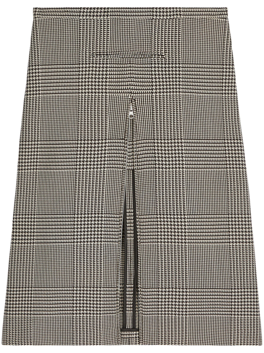 zipped Prince of Wales midi skirt
