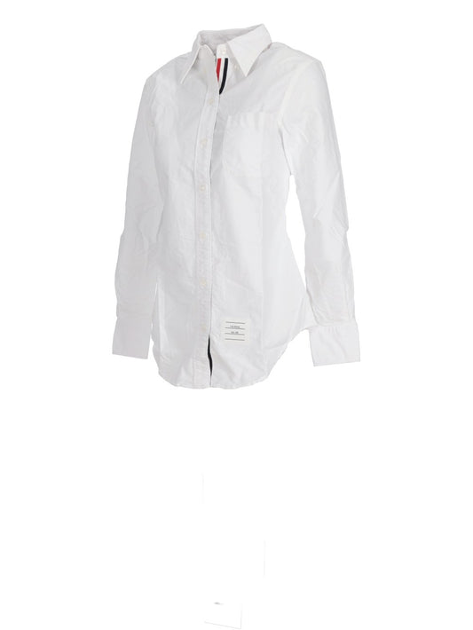 CLASSIC POINT COLLAR SHIRT W/ RWB GROSGRAIN PLACKET IN OXFORD