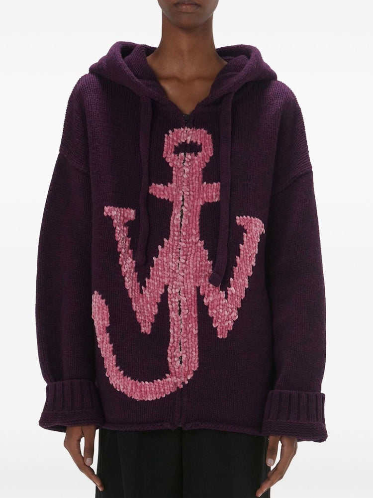 anchor-logo zip hoodie