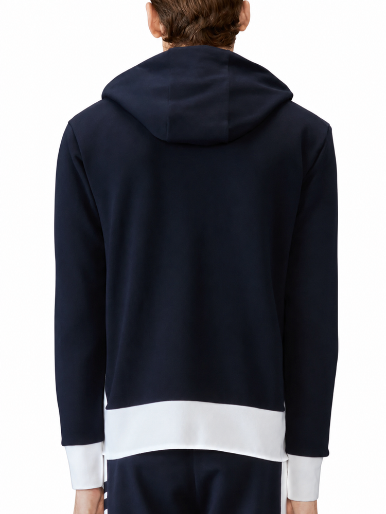 ZIP UP HOODIE W/ ENGINEERED 4 BAR IN COLOR BLOCKED SOLID CLASSIC LOOPBACK JERSEY