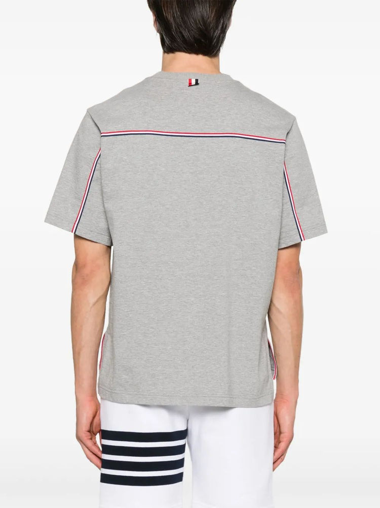 OVERSIZED SHORT SLEEVE TEE W/ RWB KNIT TRIM IN MEDIUM WEIGHT JERSEY
