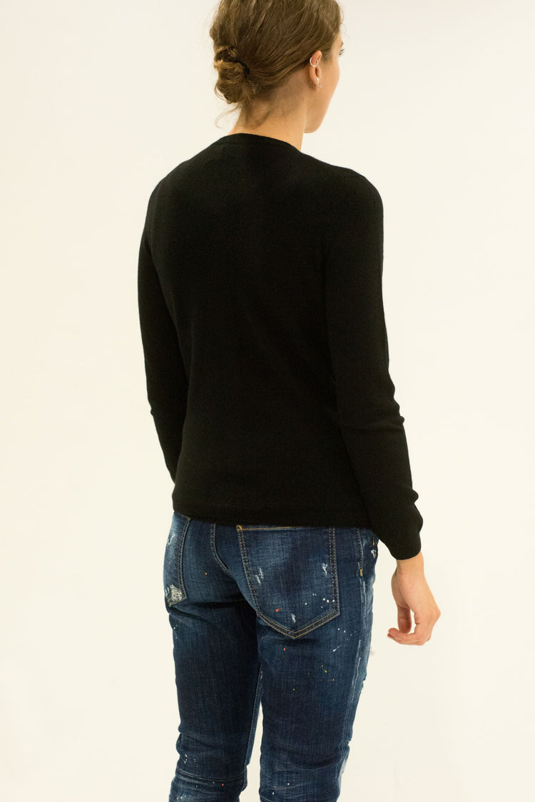 LA ROSE cardigan cashmere grigio melange