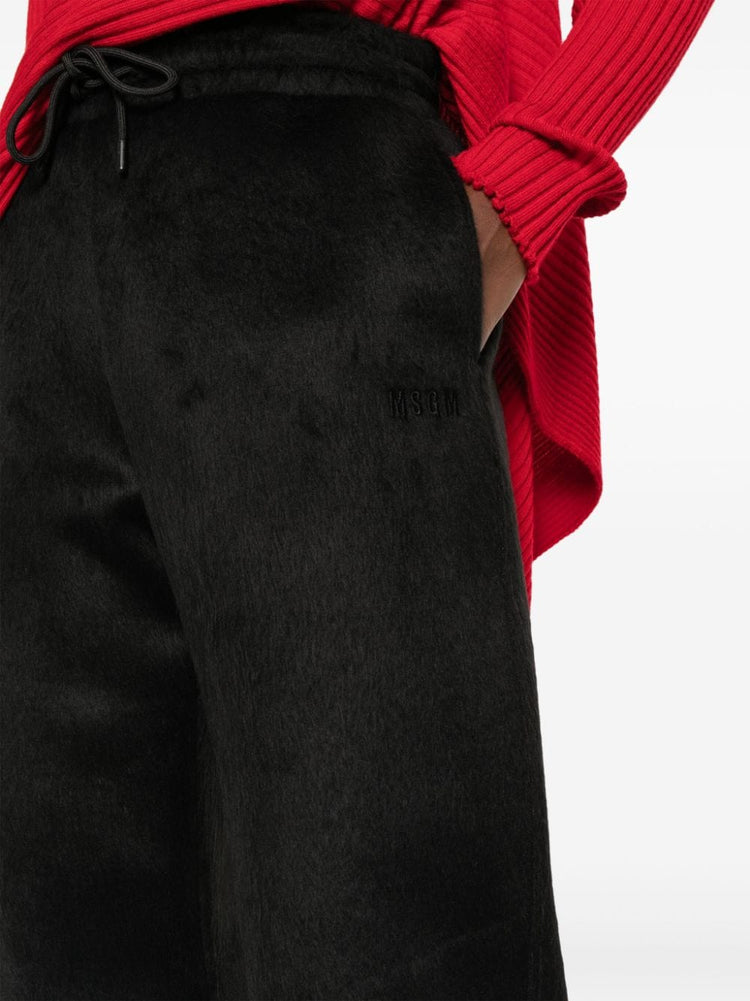 logo-embroidered tapered-leg trousers